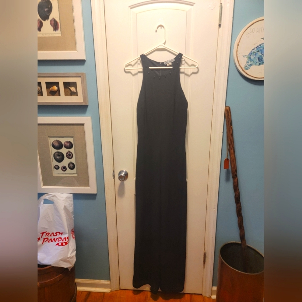 Black chiffon jumpsuit